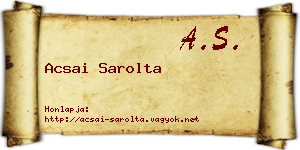 Acsai Sarolta névjegykártya
